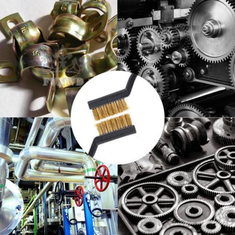 Bộ 12 cái bàn chải vệ sinh vết rỉ mini bằng đồng thau thép DIY