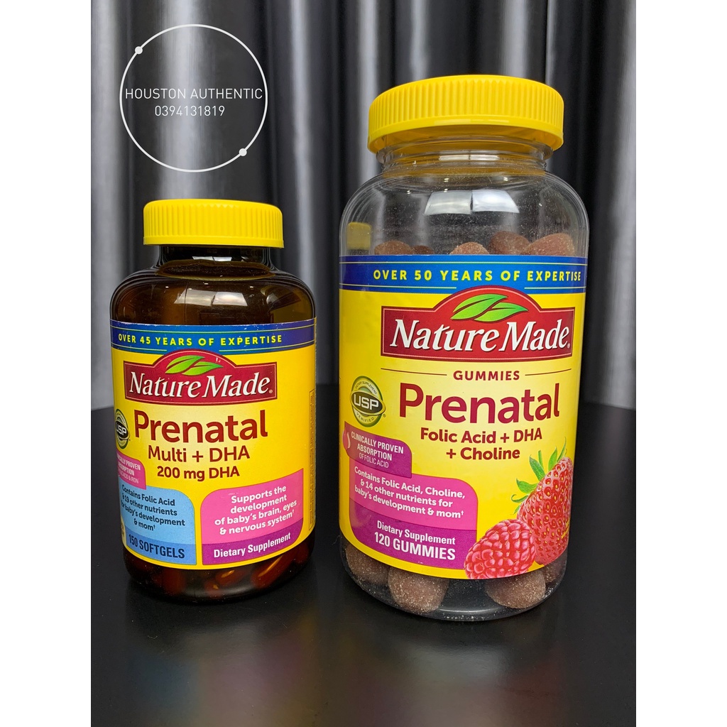 Kẹo dẻo Vitamin bổ bầu Nature Made Prenatal Gummies 120 viên _ Live mua hàng tại Mỹ