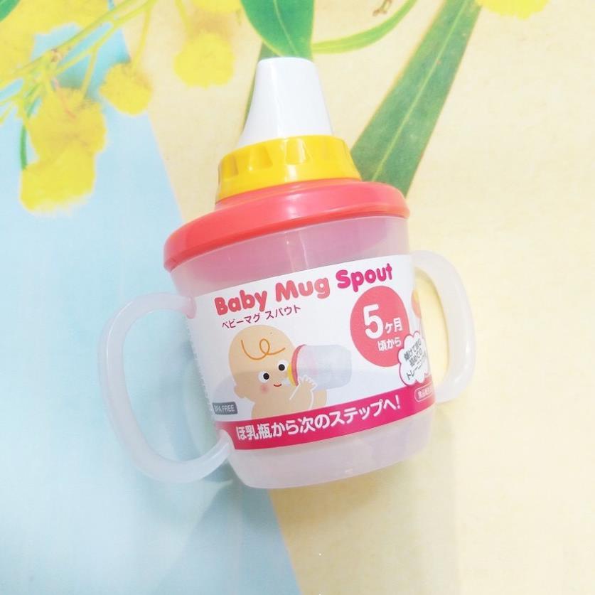 FREE SHIP !!! Cốc tập uống có vòi hút Baby Mug Spout Inomata Nhật Bản màu đỏ