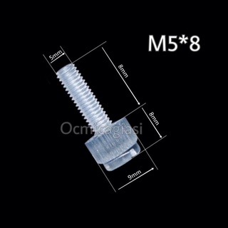 Combo 20 ốc mica, pc M5*8 vặn tay trong suốt
