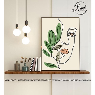 Tổng hợp tranh canvas cô gái tối giản kèm khung tặng đinh treo tranh