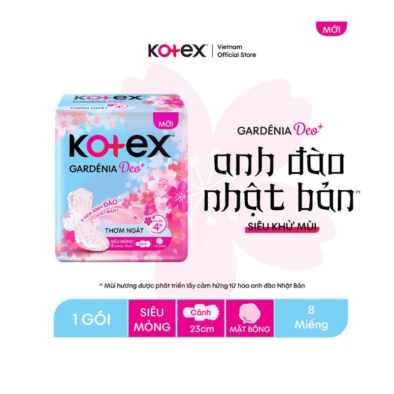 Băng vệ sinh Kotex hoa anh đào cánh 8m
