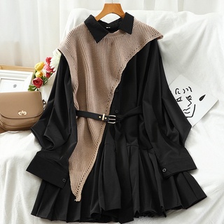 ODER Set váy xếp ly phối gile vạt chéo