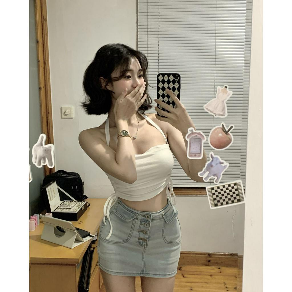 Chân váy jean Mini Lưng Cao Dáng Ôm Phong Cách Mỹ Thời Trang Mùa Hè Hàng Mới 2023