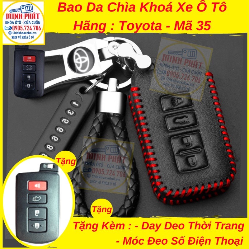 Bao da Chìa Khóa Ô Tô Xe Toyota Camry, ( Lưu Ý : Sản phẩm gồm có bao da và móc khoá ko có quà đi kèm )