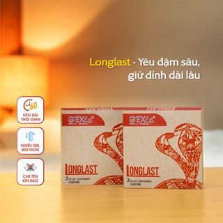Bao cao su GEXlife Longlast, bcs siêu mỏng chống xuất tinh sớm kéo dài thời gian quan hệ