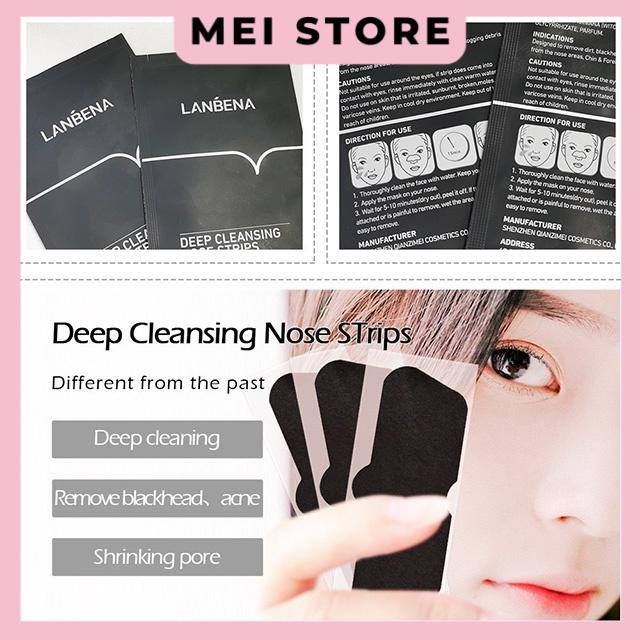 Miếng Dán Lột Mụn Đầu Đen Vùng Mũi Lanbena Deep Cleansing Nose Strips