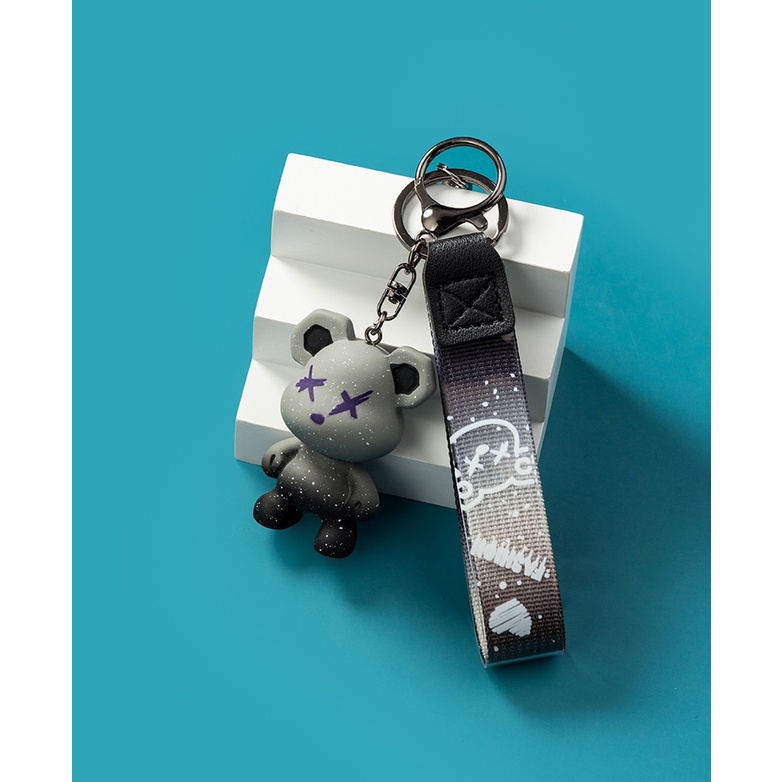 Móc khóa KuuStudio màu bạc xanh cao cấp chết liệu Titan chống gỉ - Móc Khóa BearX