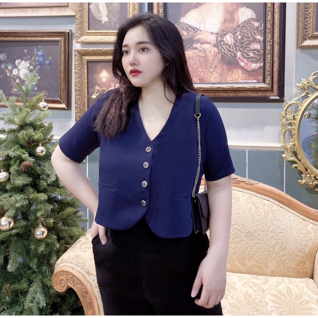Áo giả vest vạt tròn