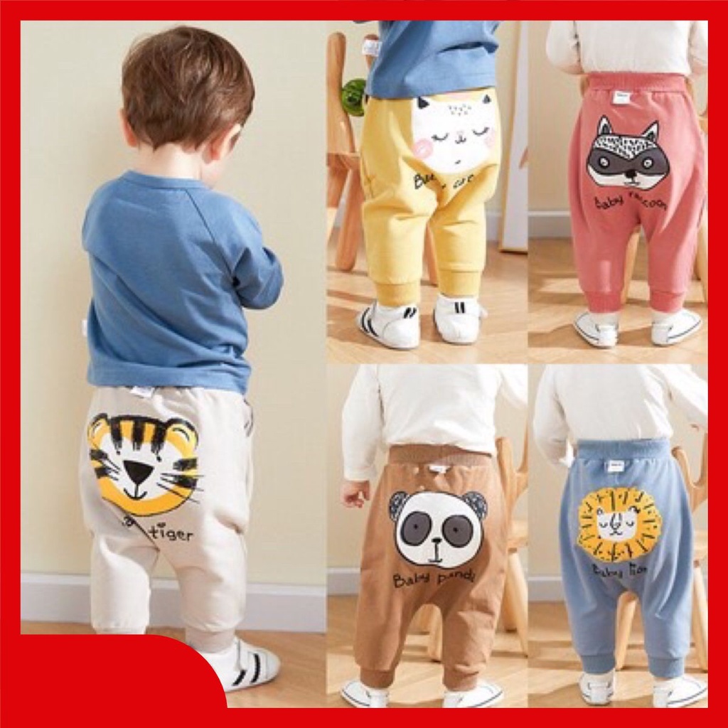 Quần dài mông thú bé trai bé gái chất cotton_Quần áo trẻ em thu đông
