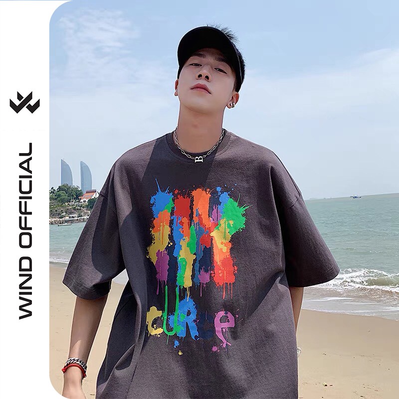 Áo phông unisex form rộng bản premium WIND oversize tay lỡ TURCE nam nữ ulzzang