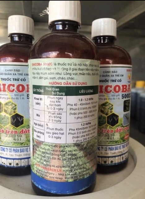Sản phẩm trừ mần cỏ :Saicoba 500ec