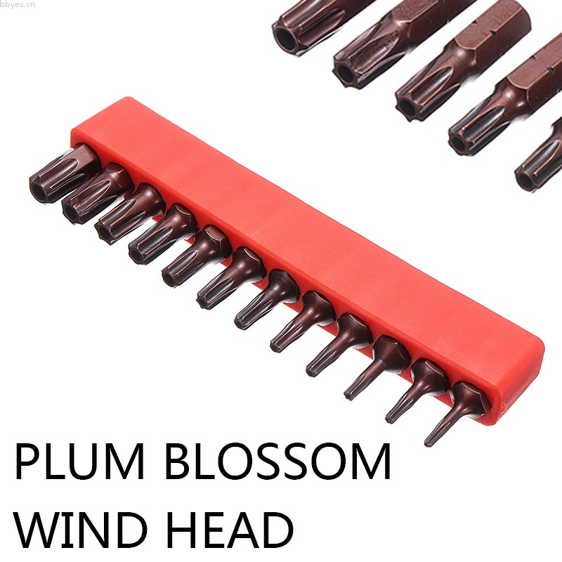 Bộ 12 bộ mũi tua vít T6-T40 thân lúc giác tiện lợi chất lượng cao