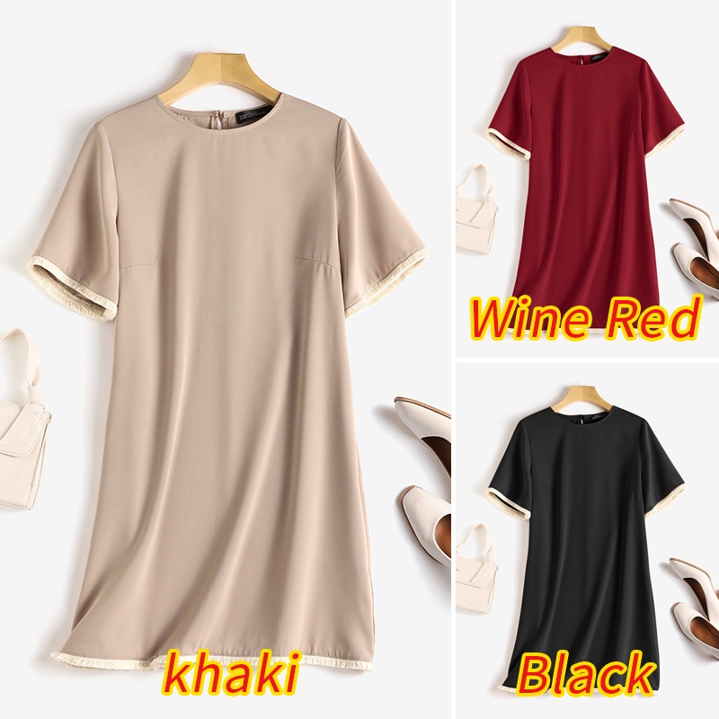 Đầm ren ZANZEA mini phối màu có túi phong cách đường phố Hàn Quốc thời trang cho nữ