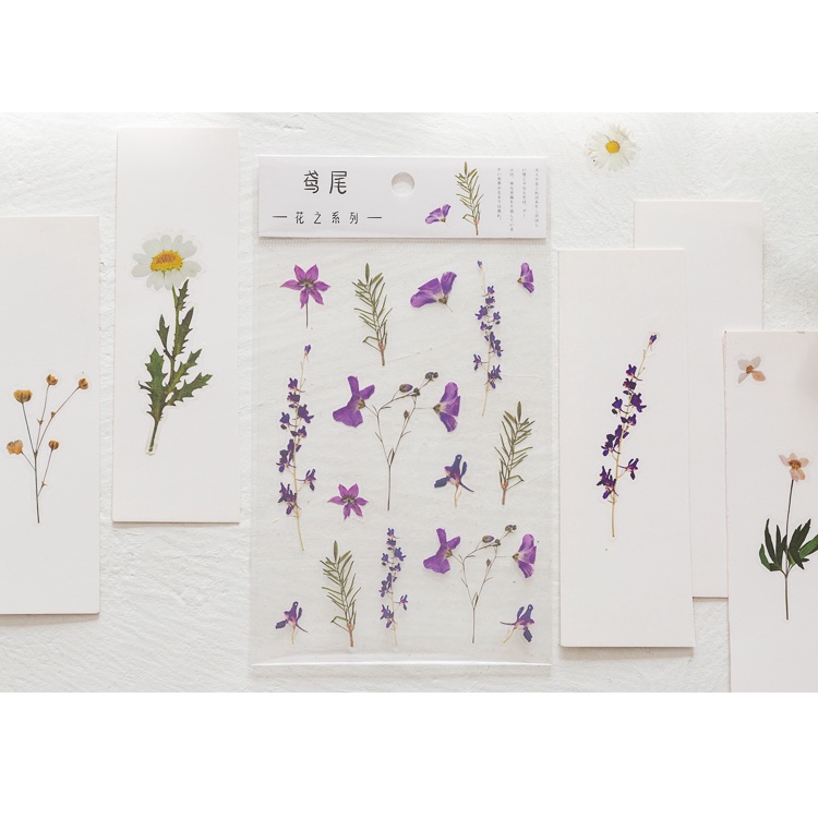 Sticker Dán Sổ Hoa Lá Vintage Trong Suốt Không Thấm Nước Trang Trí Sổ Tay Lap Top | BigBuy360 - bigbuy360.vn