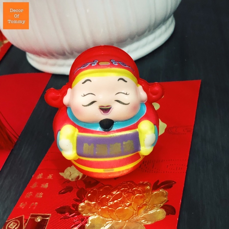 Tượng thần tài, mèo thần tài may mắn trang trí cỡ nhỏ bằng nhựa đẹp mắt