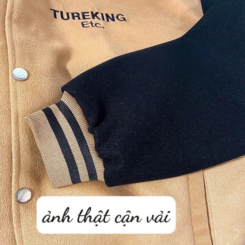 Áo Khoác Bomber chất Dạ lót dù Thêu chữ TUREKING ETC 🧸 Nam nữ unisex/Bomber Jacket form rộng Ulzzang ❤️