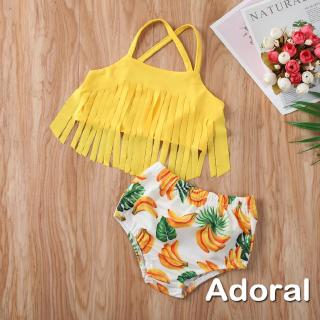 Bộ Đồ Bơi Bikini In Hình Trái Chuối Cho Bé Gái
