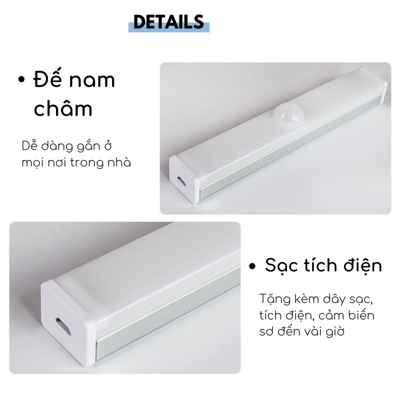 Đèn Led Cảm Ứng,Đèn Cảm Biến Chuyển Động Gắn Tủ Quần Áo, Hành Lang, Phòng Ngủ, Phòng Tắm Tự Động Thông Minh PAPAA.HOME