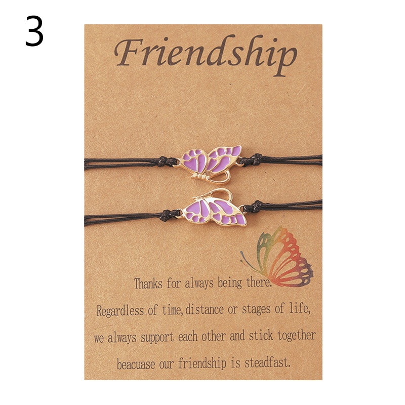 Set 2 Vòng Tay Tình Bạn Mặt Hình Bướm