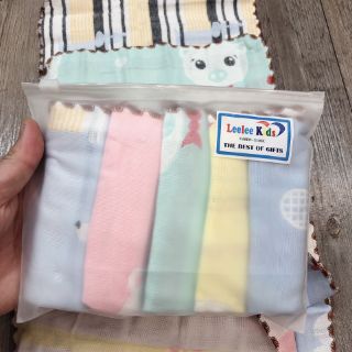 Sét 5 khăn xô rửa mặt sợi tre LEEKIS ( mới loại túi zip )