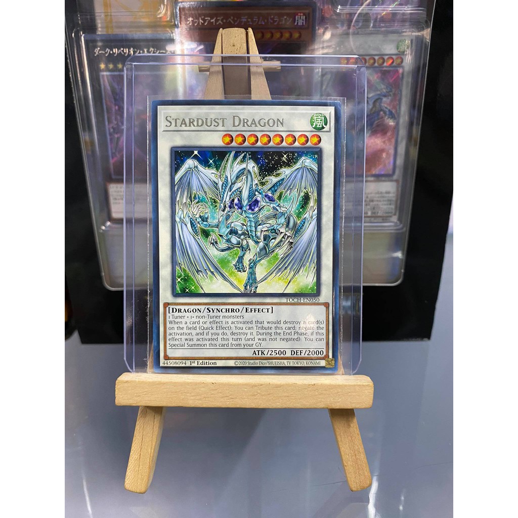 [ Dưa Hấu Yugioh ] Lá bài thẻ bài Stardust Dragon - Rare - Tặng bọc bài nhựa bảo quản