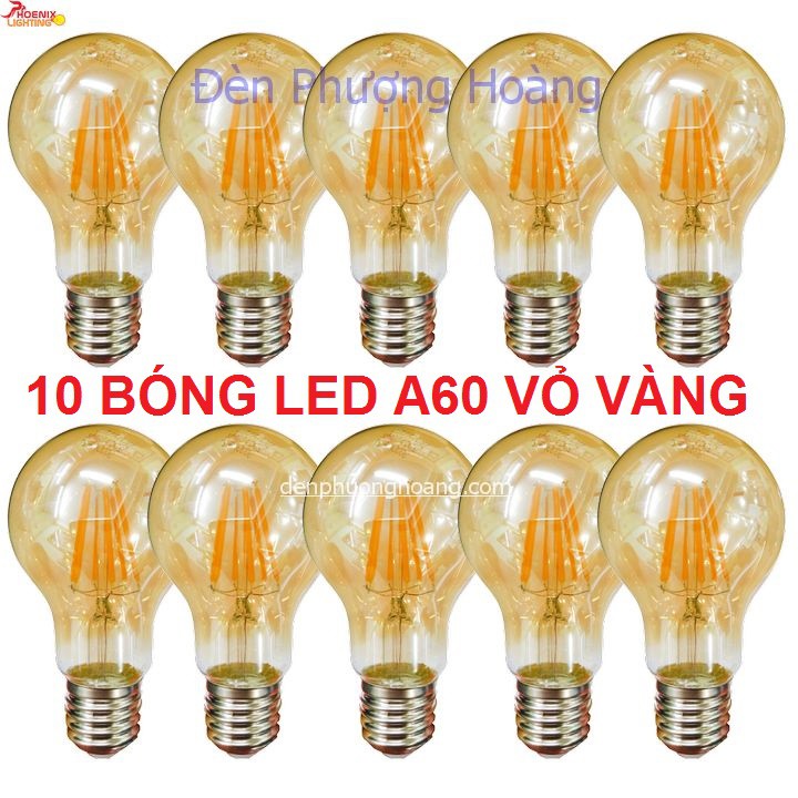 Bóng LED Edison A60 DIMMER vỏ vàng - COMBO 10 bóng