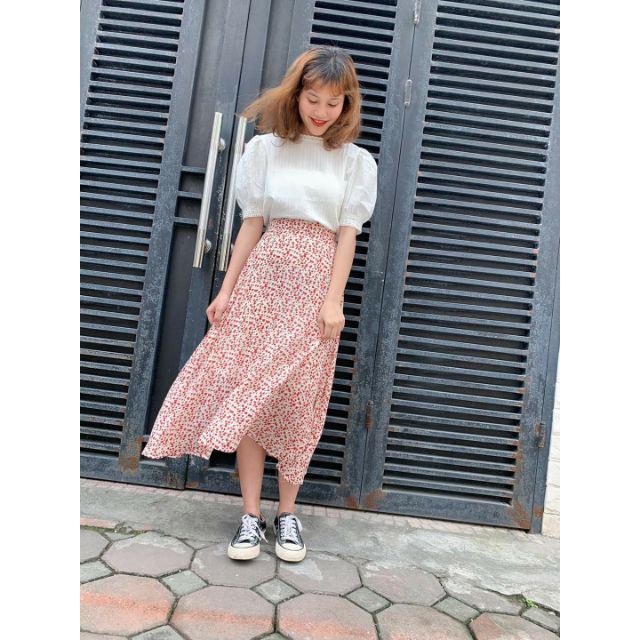 [Ảnh thật /Video] Chân váy hoa nhí vintage nhiều màu hàng Quảng Châu - Chân váy dài vintage 2 lớp- Dorita Boutique | BigBuy360 - bigbuy360.vn