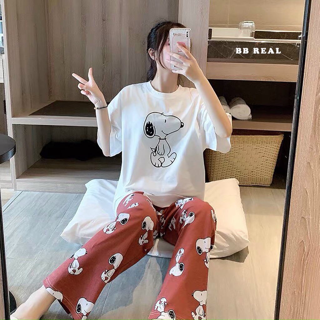 Đồ Bộ Mặc ở Nhà Bộ Đồ Ngủ Nữ Quần Dài Pijama Thun Lạnh Đẹp [CODE 29-32] Freesize Từ 45-55Kg - BB REAL | BigBuy360 - bigbuy360.vn