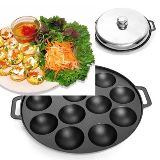 Khuôn đổ bánh khọt 8 lỗ, 10 lỗ,12 lỗ  nắp inox hàng Dragon cao cấp