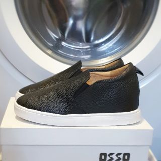 Slipon độn đế 5cm da thật