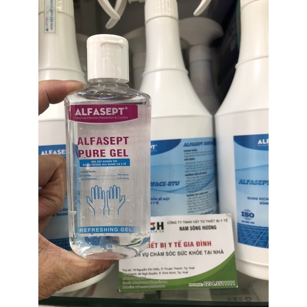 ❤Gel Dung dịch rửa tay sát khuẩn nhanh-Dung dịch rửa tay khô ALFASEPT Pure gel kháng khuẩn cá nhân, rửa tay khô alfasept