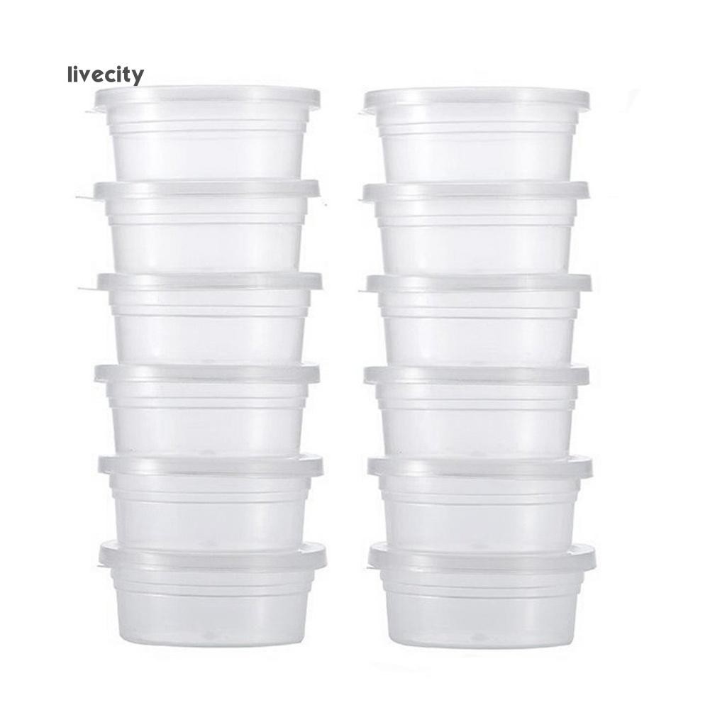 Set 12 Hộp Nhựa Tròn Đựng Đồ Chơi Slime