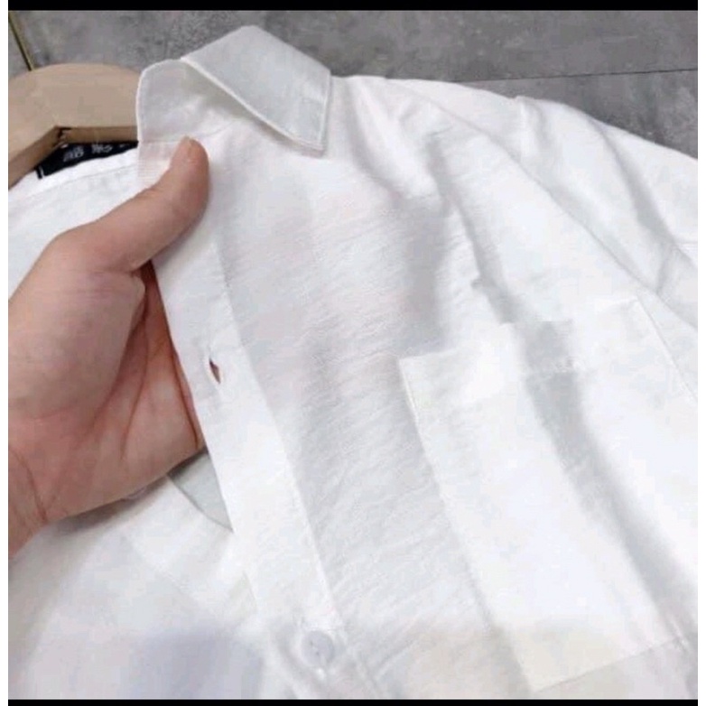 Áo sơ mi nữ trắng chất liệu đũi nhật, phong cách trẻ trung năng động từ Tiqi.jean1988