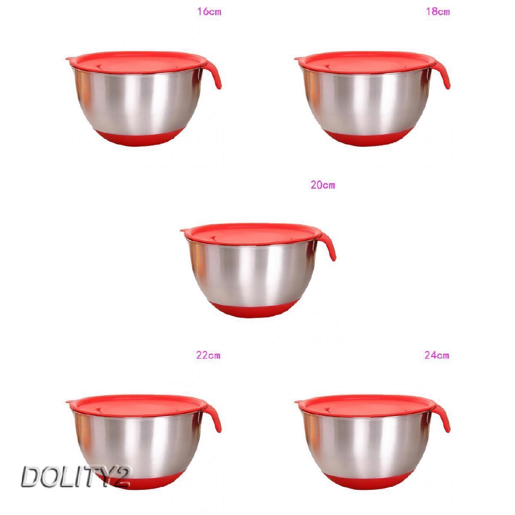 [Dolity2] Bát Trộn Trứng Có Nắp Bằng Thép Không Gỉ 16cm