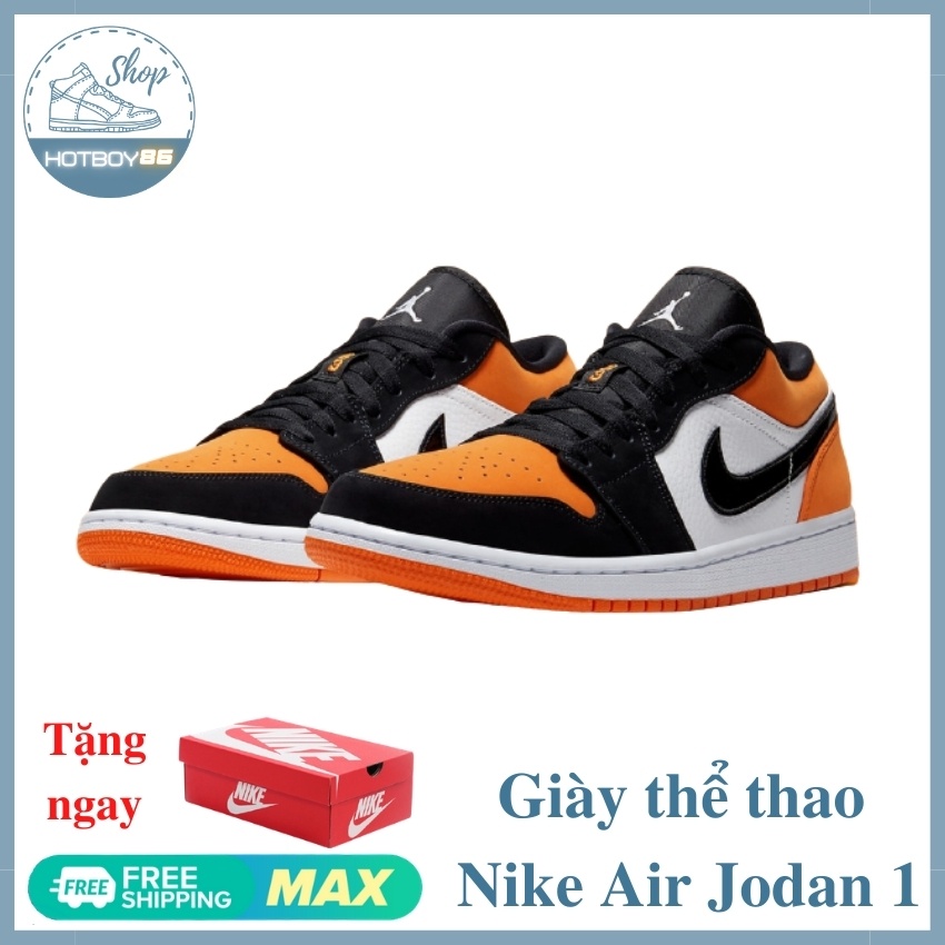 Giày Sneaker JD 1 màu cam đen thấp cổ nam nữ full box bill, hotboy 86