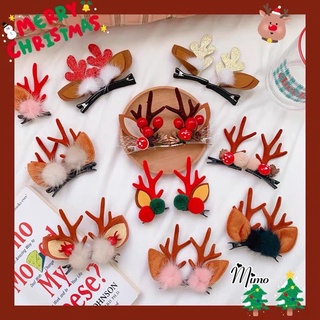 Kẹp tóc Giáng sinh sừng tuần lộc cute, set 2 kẹp tóc noel nhiều mẫu làm phụ kiện chụp ảnh, hóa trang