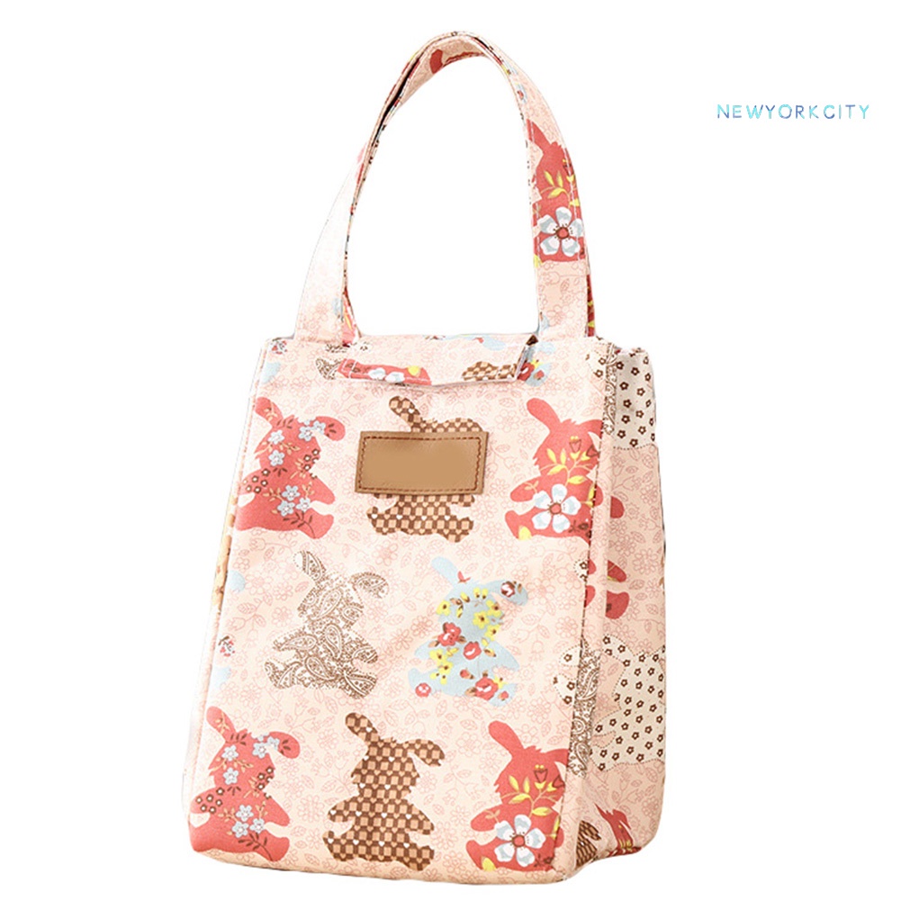 Túi Giữ Nhiệt Đựng Hộp Cơm Trưa Họa Tiết Thỏ/Gấu Dễ Thương