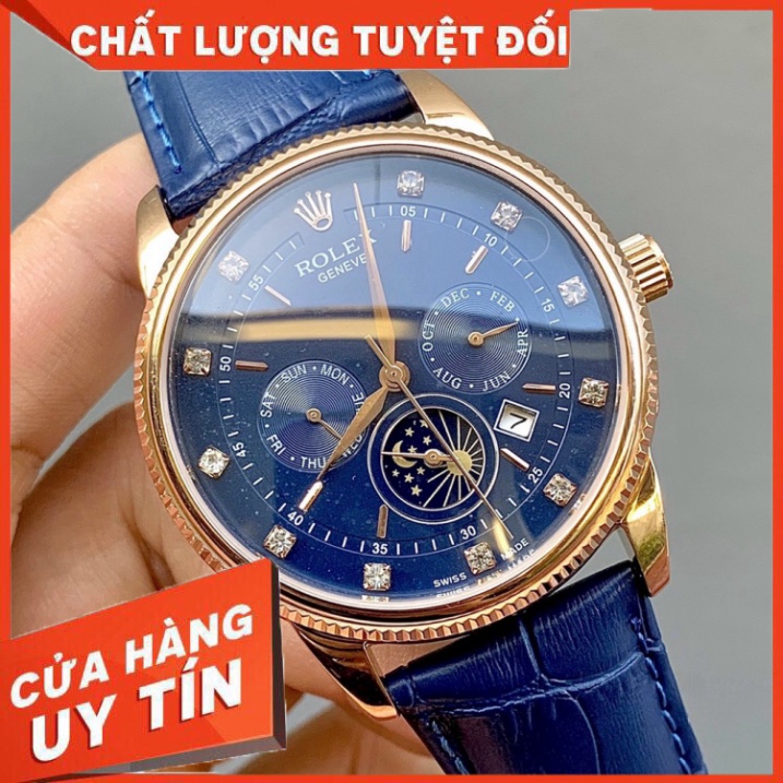 Đồng Hồ Nam RoLex 6 kim RA55 Case 42mm Cạnh Băm Máy cơ Automatic Nhật