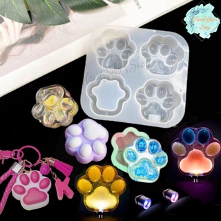 Khuôn bàn chân mèo 4 mẫu tiện dụng làm móc khóa đèn led/shaker/decor/hộp trong Thủ Công: Resin/ Jesmonite/ Nến....
