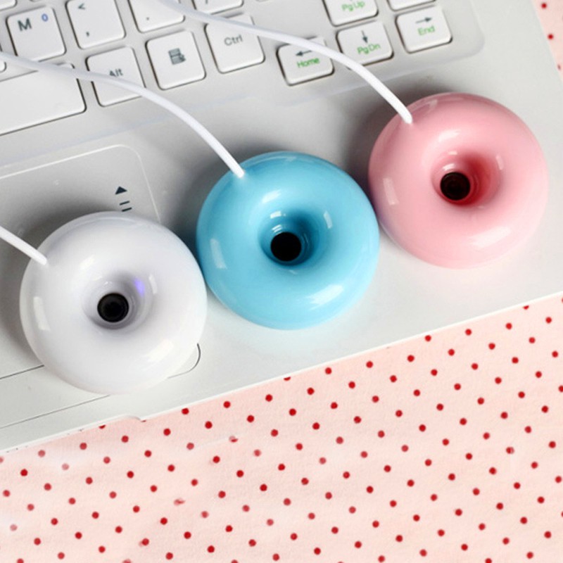 Máy tạo độ ẩm khuếch tán tinh dầu sóng siêu âm kết nối qua USB tiện dụng cho gia đình hình bánh Donut