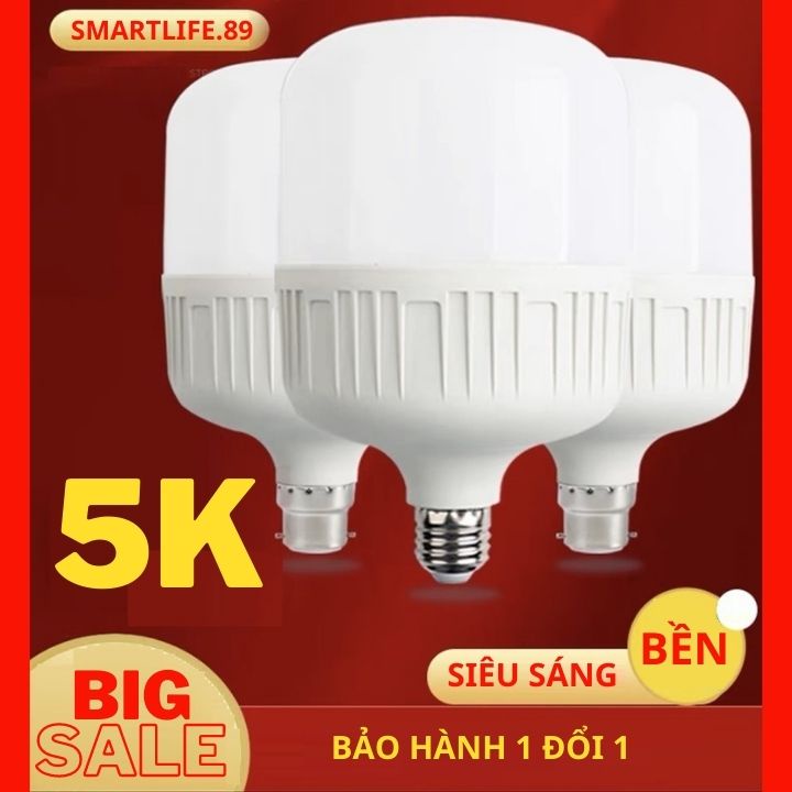 Bóng đèn led trụ siêu sáng bulb tròn nhựa nhôm tiết kiệm điện chống nước đui xoáy