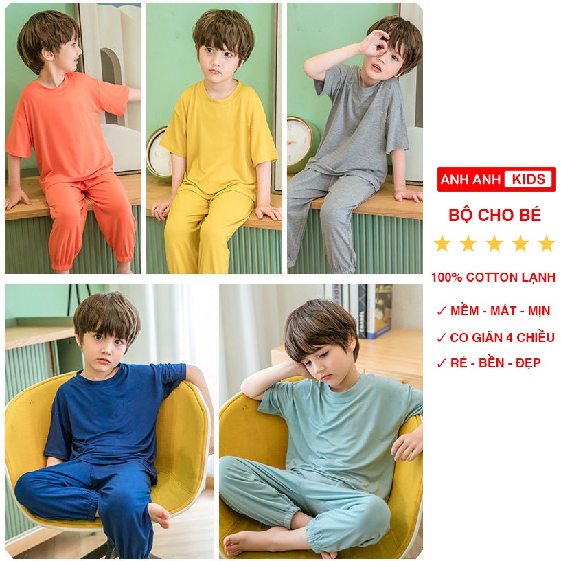 [HOT SALE] Bộ Cho Bé Trai, Bé Gái Chất Thun co giãn 4 chiều Dáng Alibaba Áo Cộc Quần Dài - ANHANHKIDS - Minky Mom