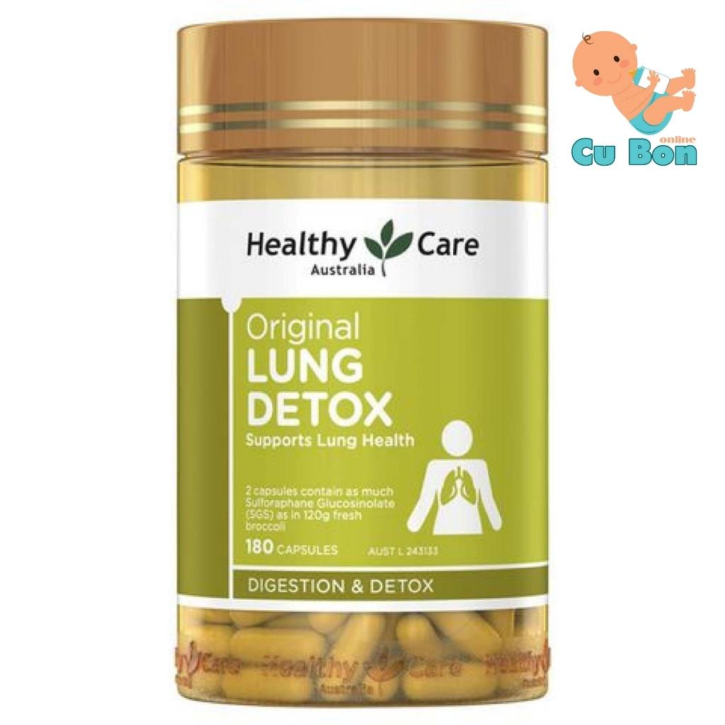 Viên uống thải độc phổi giúp thanh lọc phổi Healthy Care Original Lung Detox 180 viên của úc