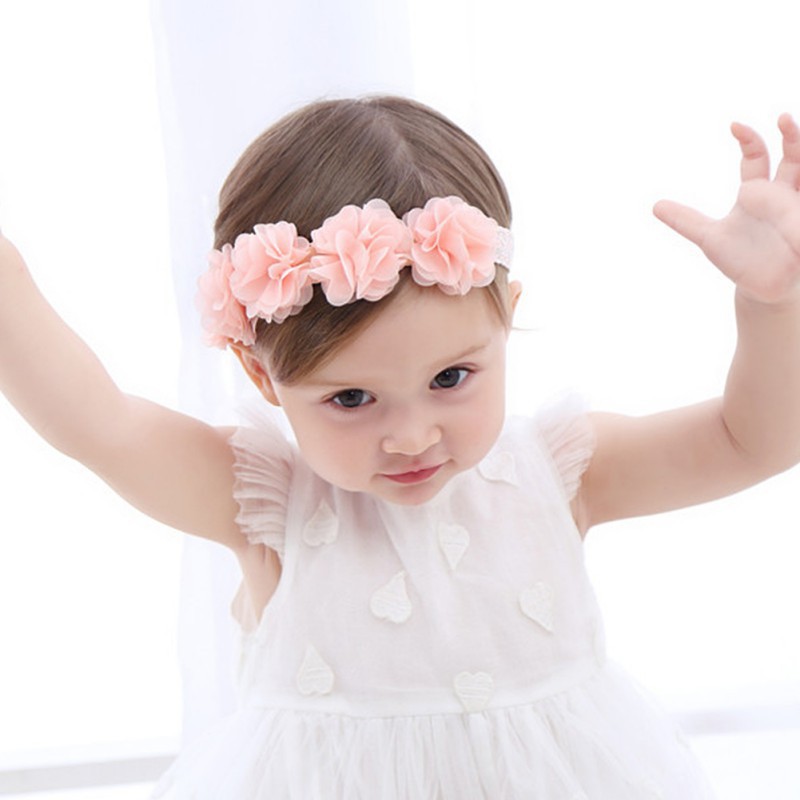 Băng Đô Đính Hoa Xinh Xắn Đáng Yêu Dành Cho Bé Gái