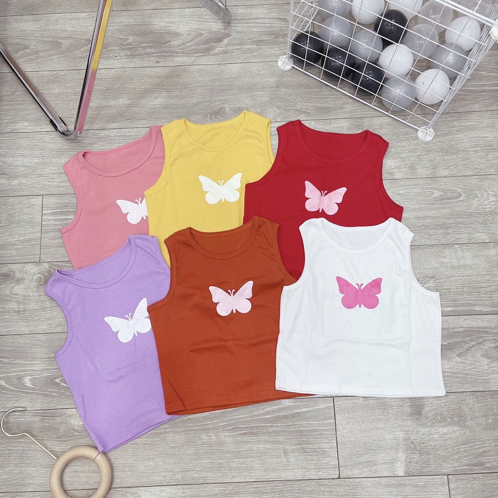 Áo kiểu ba lỗ croptop in hình con bứm trắng cực xinh , chất thun bozip mềm mịn