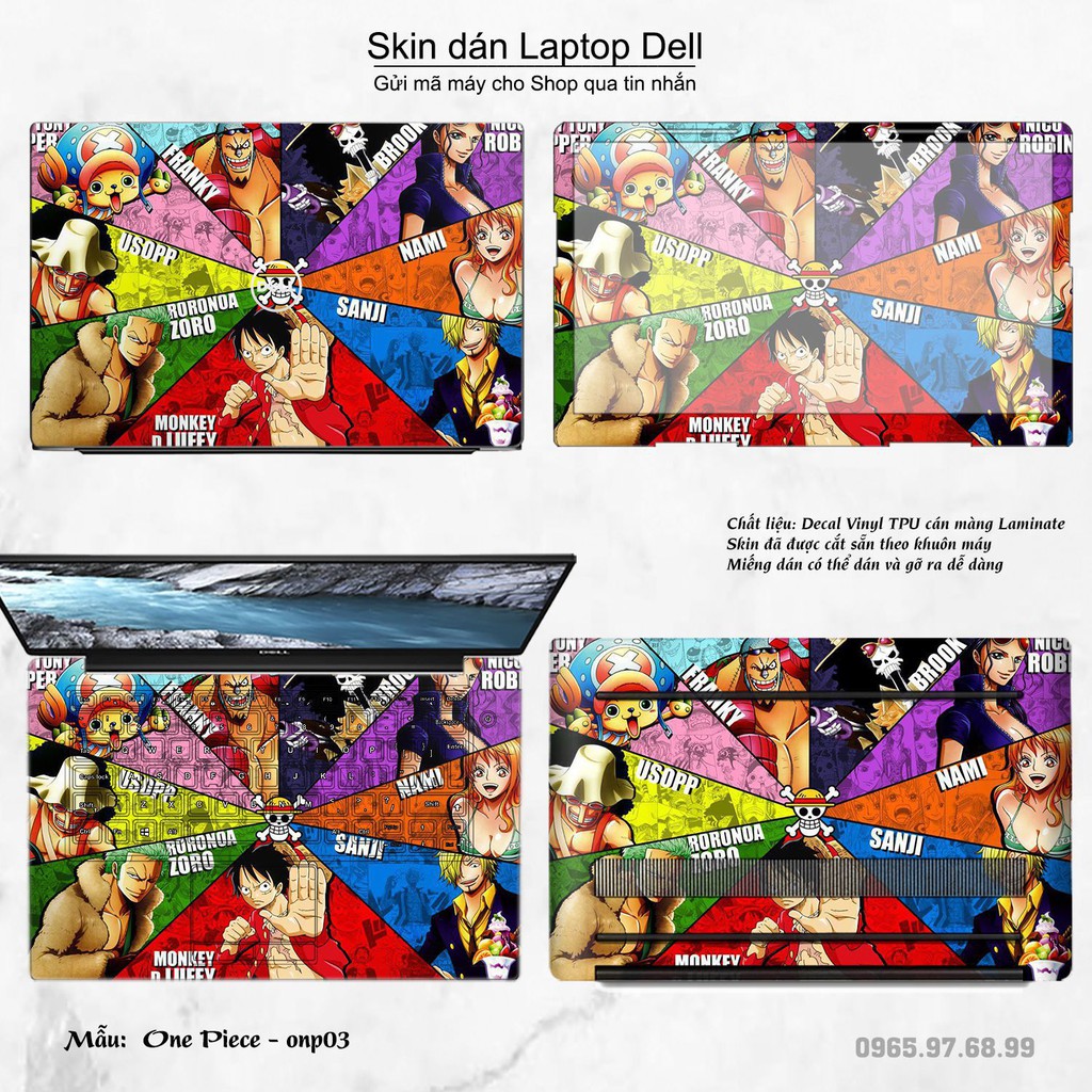 Skin dán Laptop Dell in hình One Piece (inbox mã máy cho Shop)