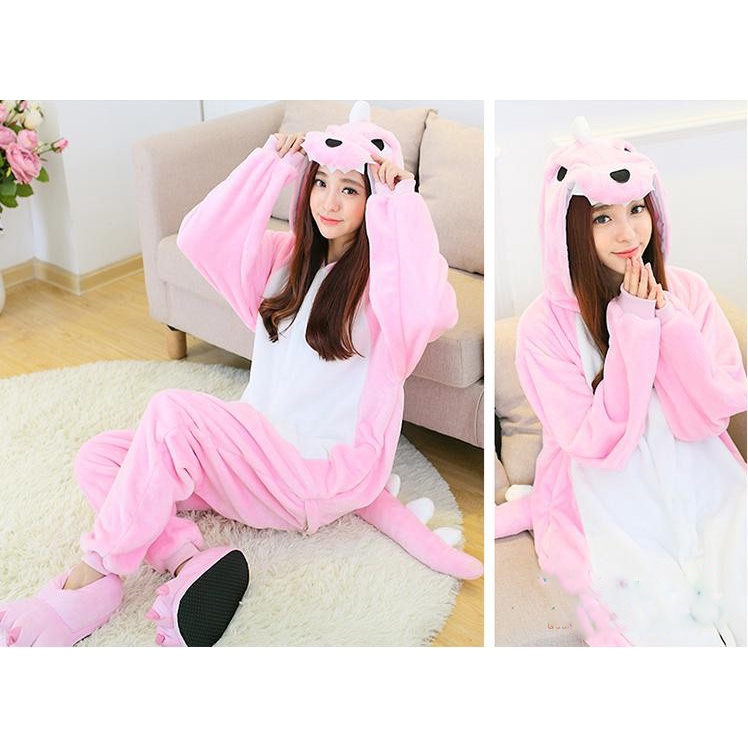 Bộ Đồ Thú Khủng Long Hồng Liền Thân Cho Nam Và Nữ Chất Mềm Mịn | BigBuy360 - bigbuy360.vn