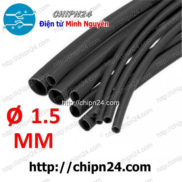 [5 MÉT] Dây co nhiệt 1.5mm ĐEN (D1.5-HST)