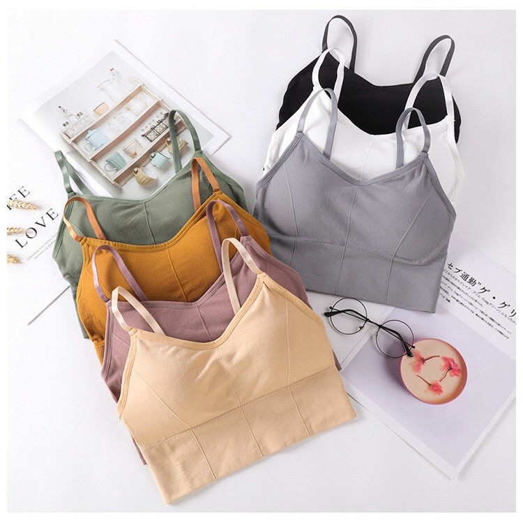 Áo bra cotton gân CAO CẤP - tập GYM - Đệm mút tháo rời | BigBuy360 - bigbuy360.vn